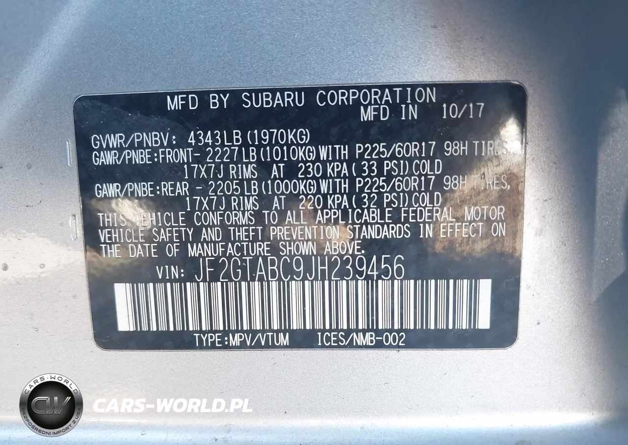 2018 Subaru Crosstrek 2.0I Premium VIN:JF2GTABC9JH239456 - 9