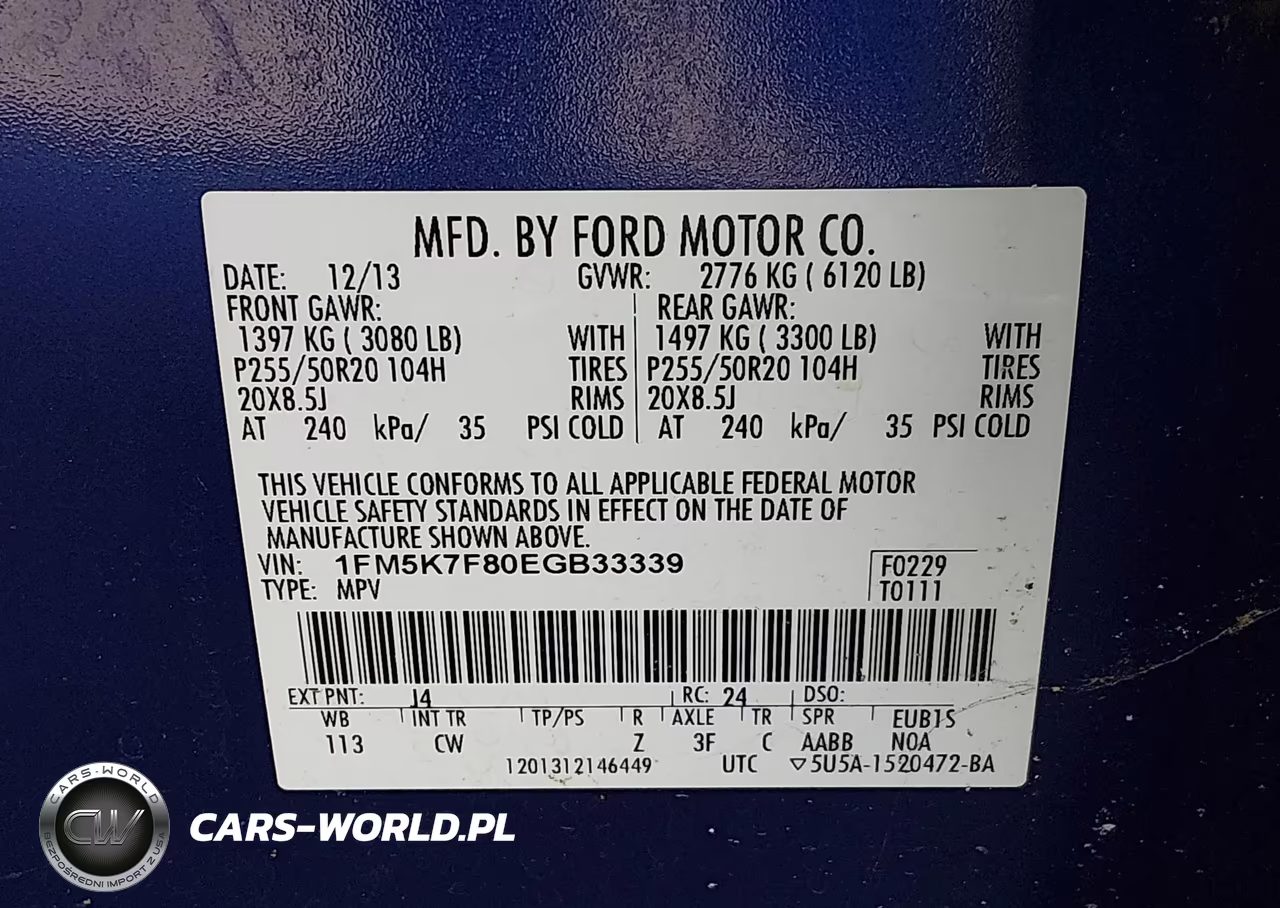 2014 Ford Explorer Limited VIN:1FM5K7F80EGB33339 - 9
