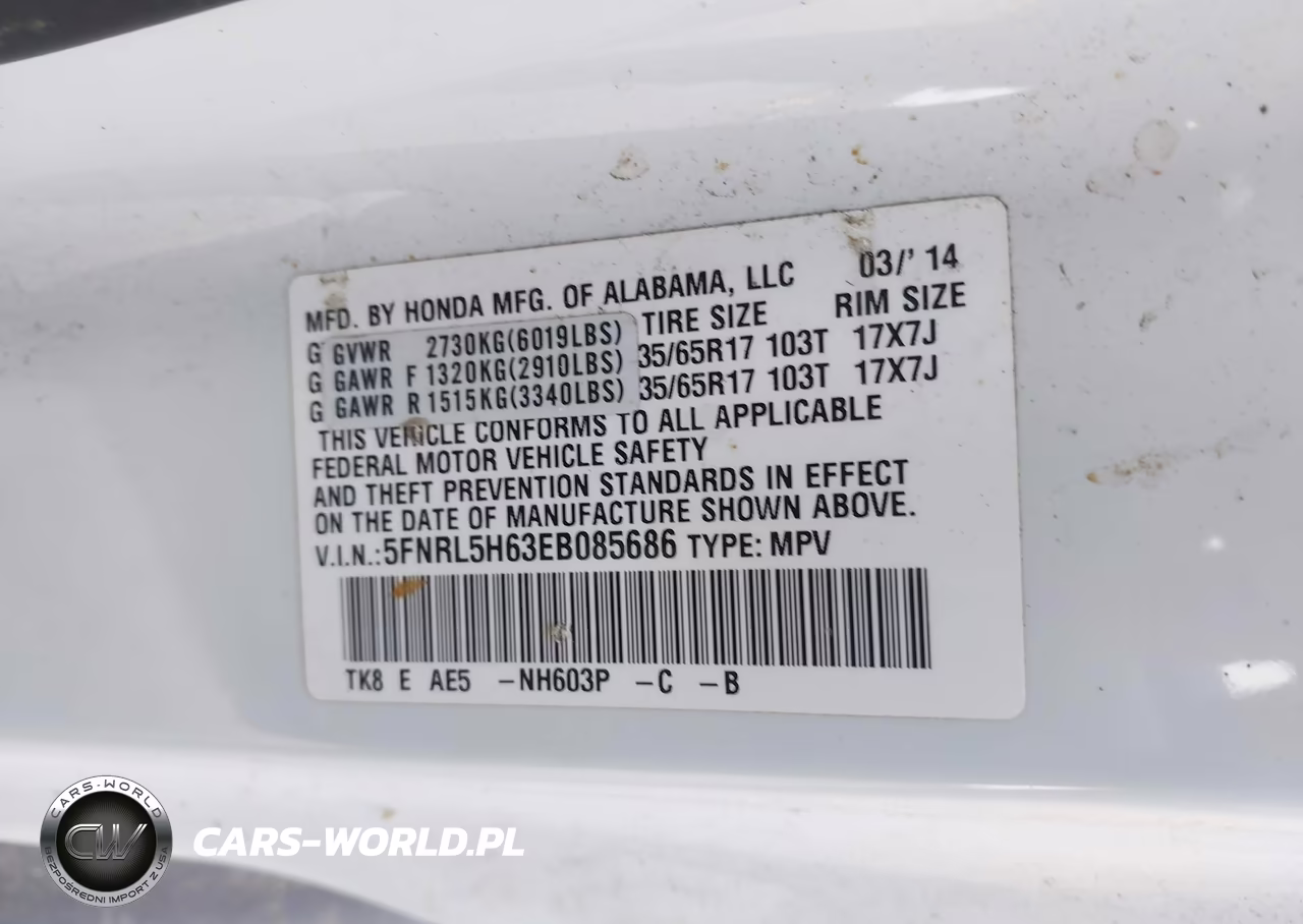 2014 Honda Odyssey Ex-L VIN:5FNRL5H63EB085686 - 9