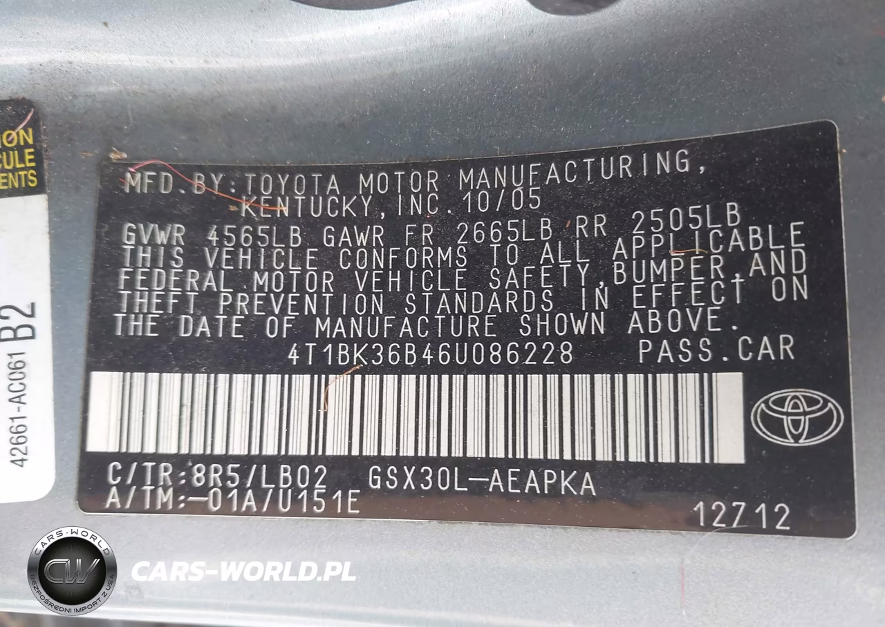 2006 Toyota Avalon Limited VIN:4T1BK36B46U086228 - 9