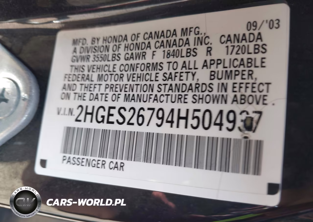 2004 Honda Civic Ex VIN:2HGES26794H504937 - 9