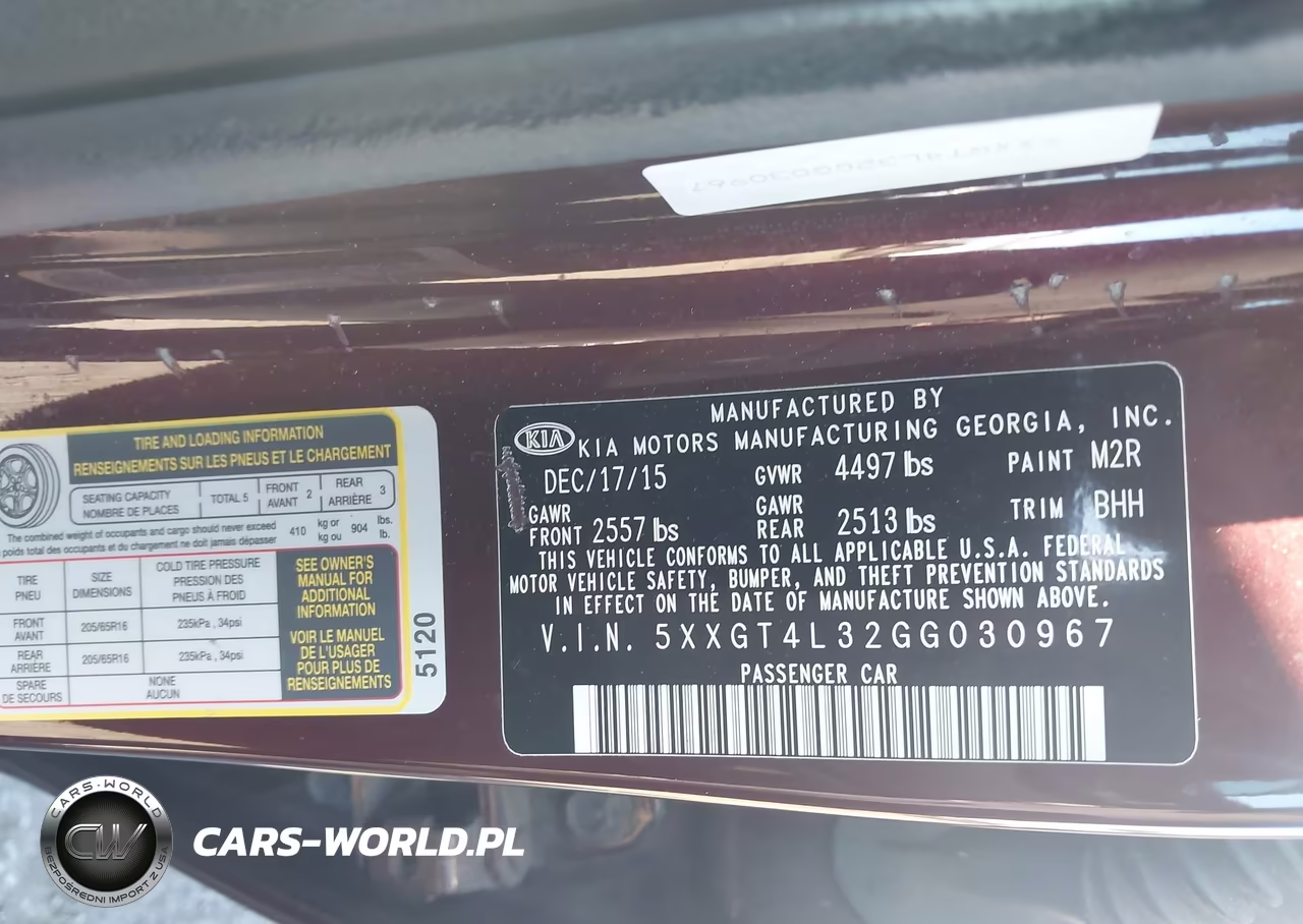 2016 Kia Optima Lx VIN:5XXGT4L32GG030967 - 9
