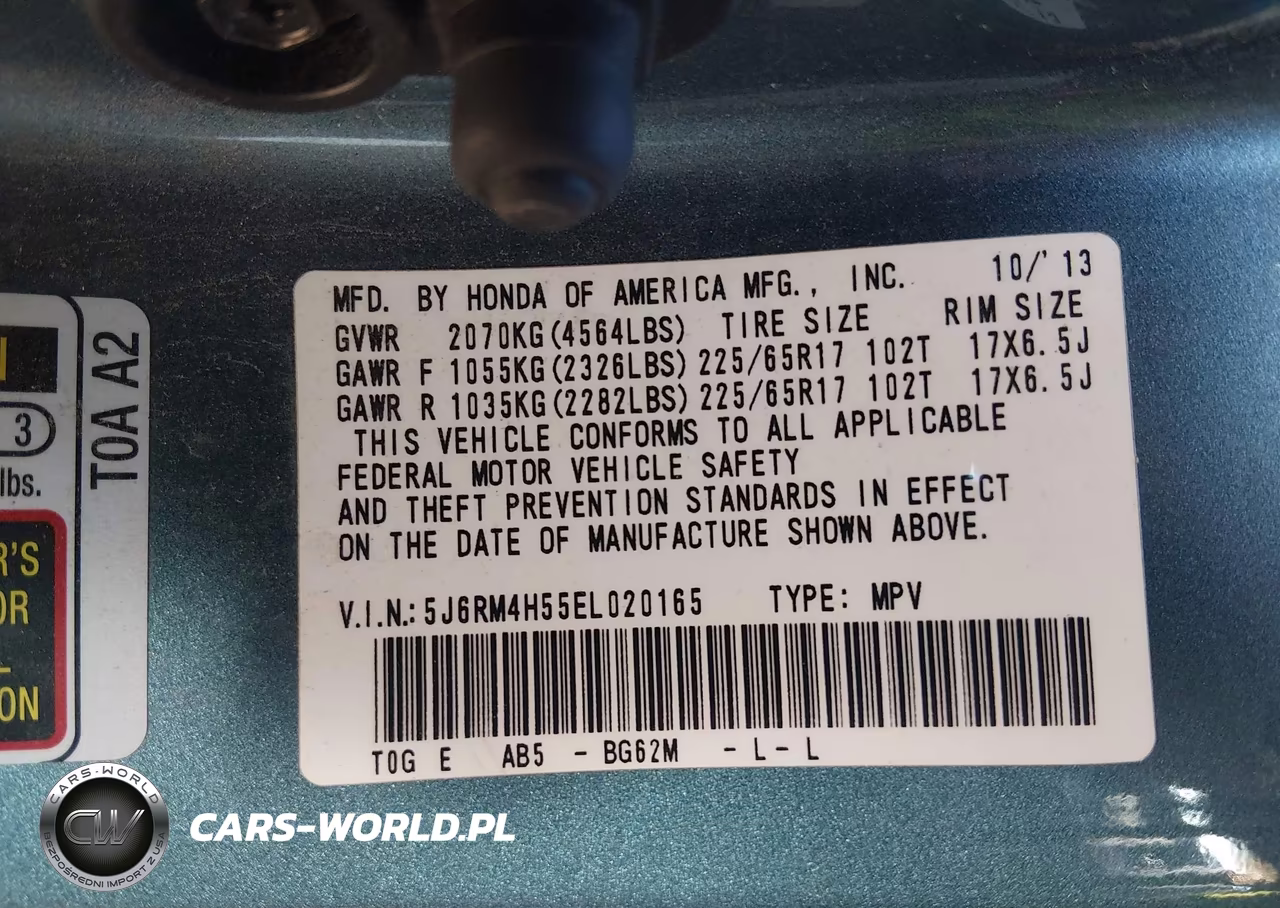2014 Honda Cr-V Ex VIN:5J6RM4H55EL020165 - 9