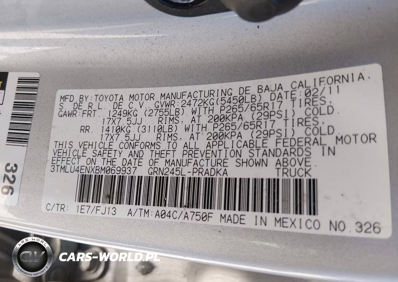 2011 Toyota Tacoma Base V6 VIN:3TMLU4ENXBM069937 - 9