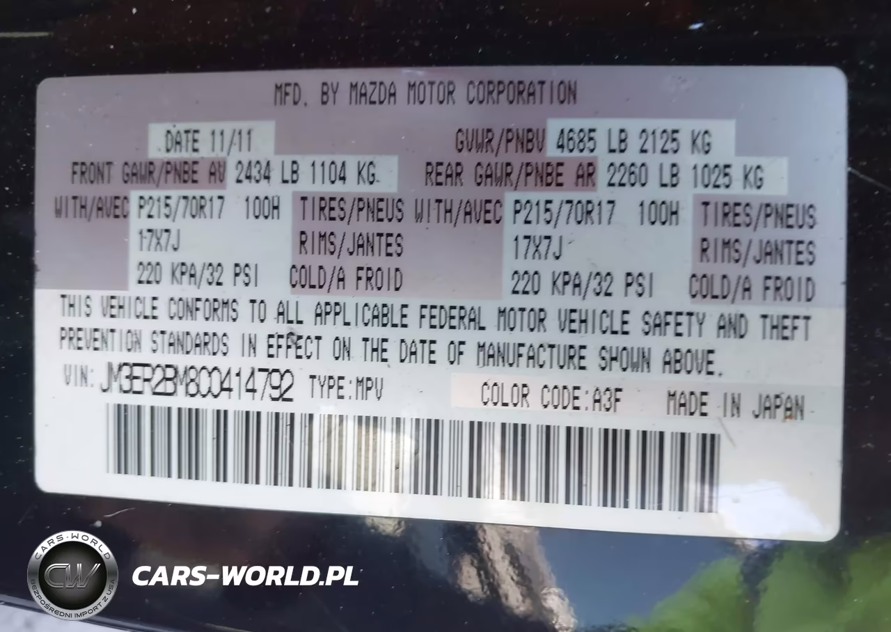 2012 Mazda Cx-7 I Sport VIN:JM3ER2BM8C0414792 - 9