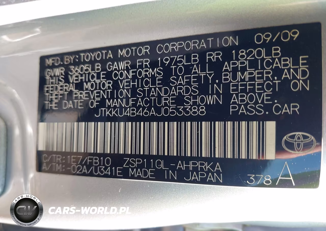 2010 Scion Xd VIN:JTKKU4B46AJ053388 - 9