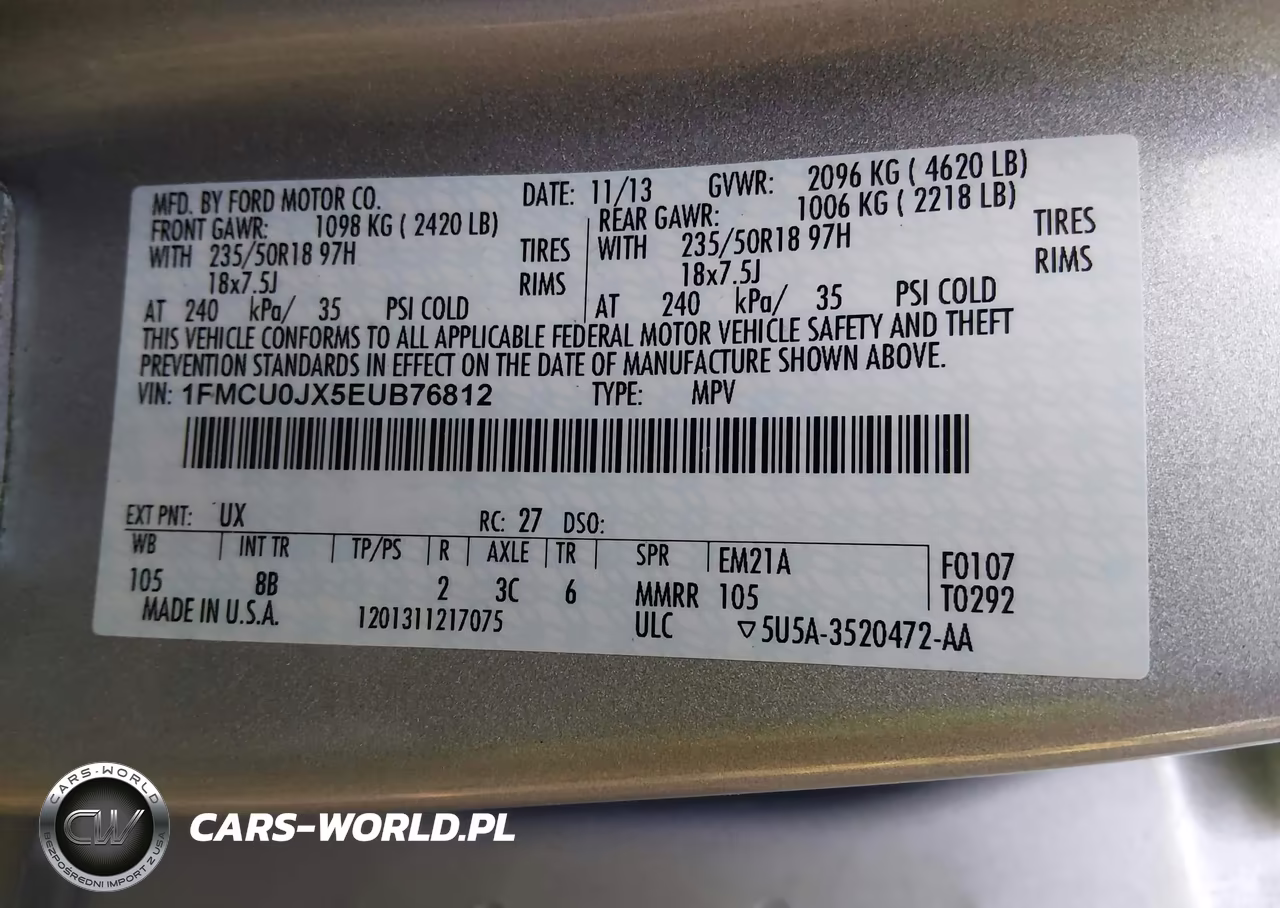 2014 Ford Escape Titanium VIN:1FMCU0JX5EUB76812 - 9