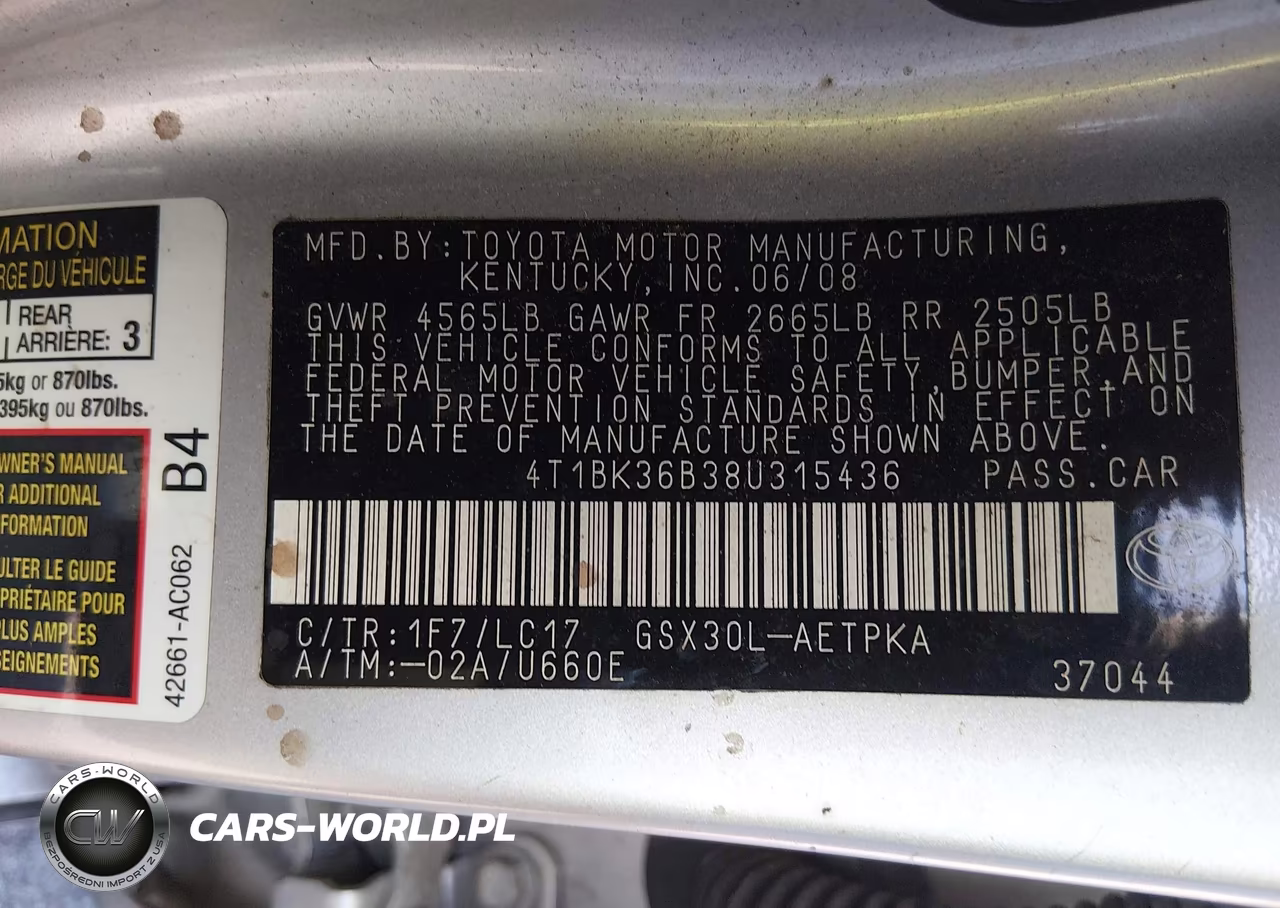 2008 Toyota Avalon Limited VIN:4T1BK36B38U315436 - 9