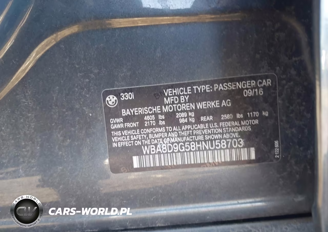2017 BMW 330I xDrive VIN:WBA8D9G58HNU58703 - 9