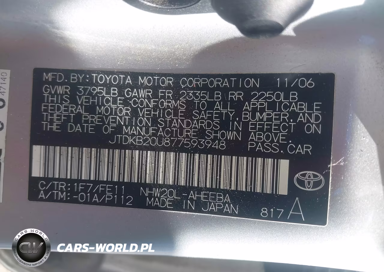 2007 Toyota Prius Touring VIN:JTDKB20U877593948 - 9