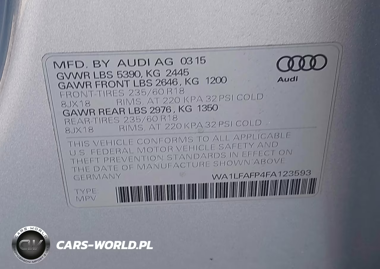 2015 Audi Q5 2.0T Premium VIN:WA1LFAFP4FA123593 - 9