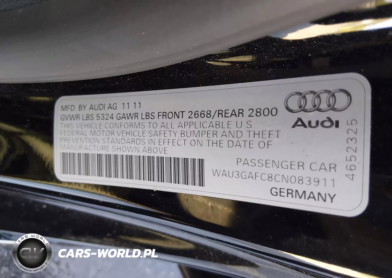 2012 Audi A7 Premium VIN:WAU3GAFC8CN083911 - 9