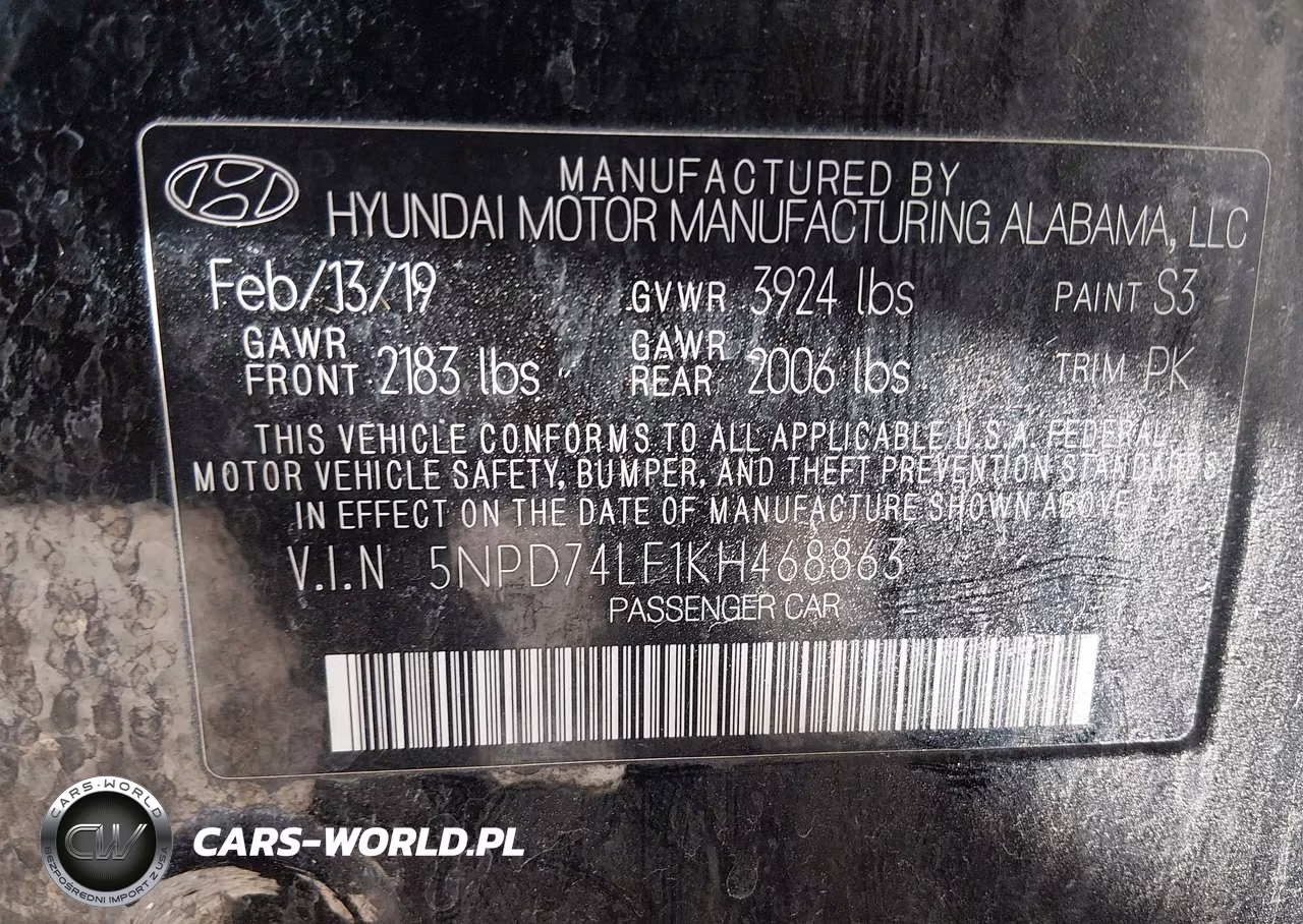 2019 Hyundai Elantra Se VIN:5NPD74LF1KH468863 - 9