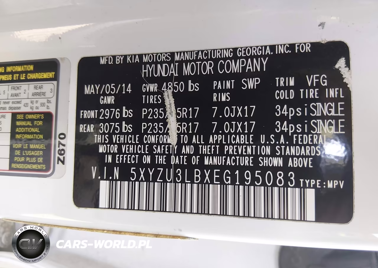 2014 Hyundai Santa Fe Sport 2.4L VIN:5XYZU3LBXEG195083 - 9