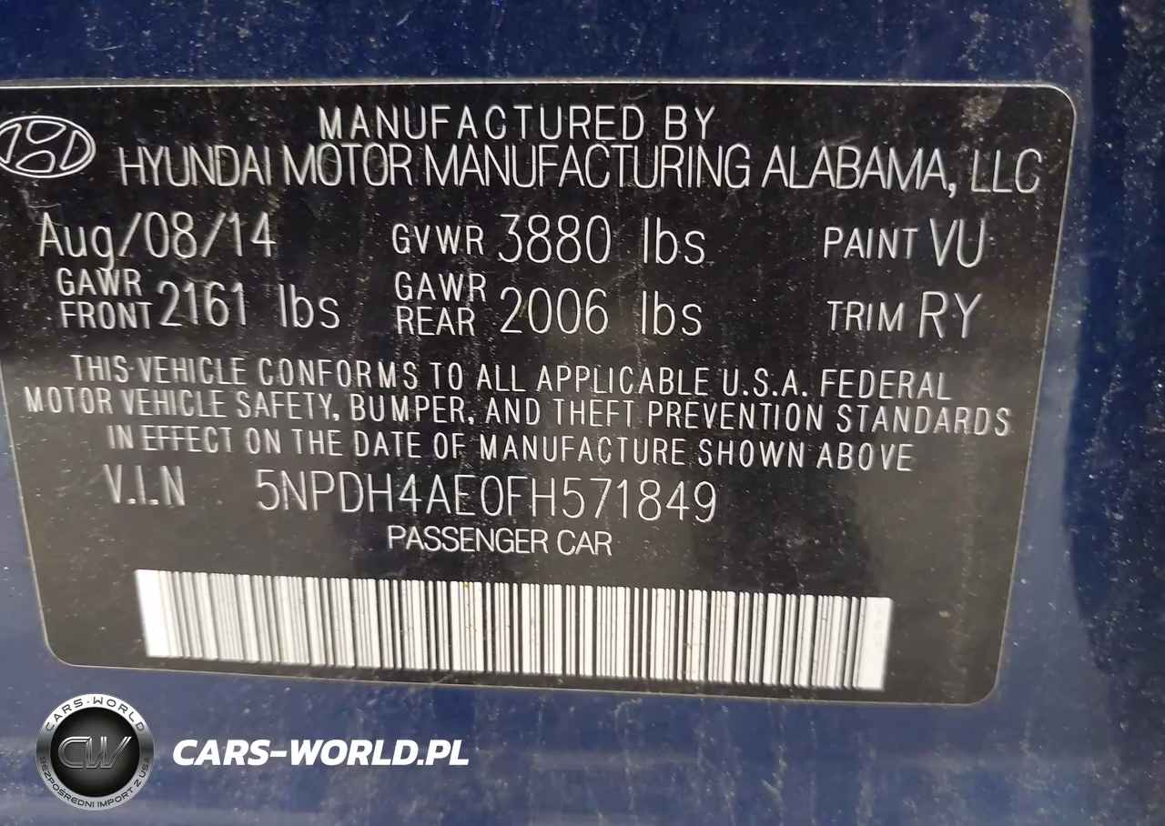 2015 Hyundai Elantra Se VIN:5NPDH4AE0FH571849 - 9