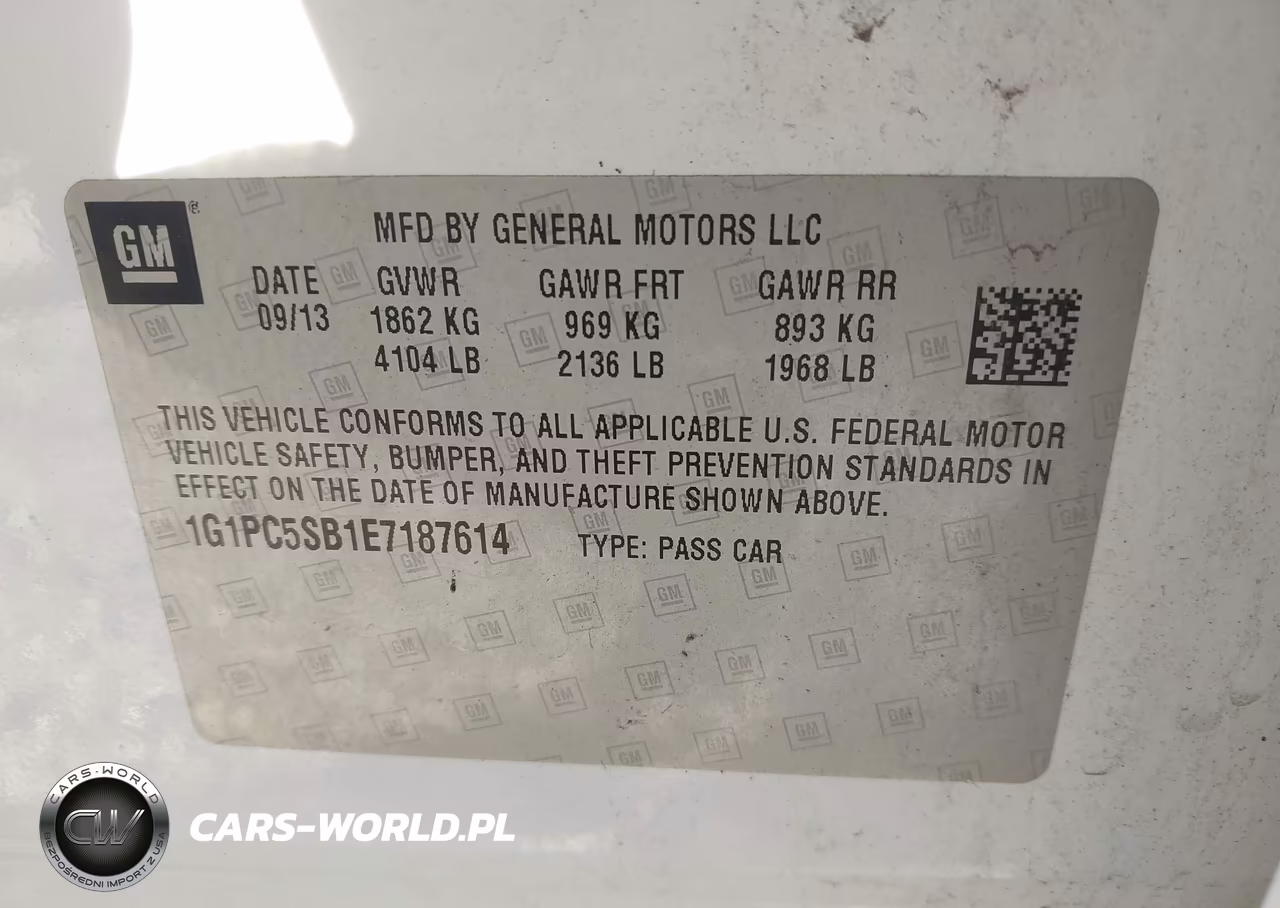 2014 Chevrolet Cruze 1Lt Auto VIN:1G1PC5SB1E7187614 - 9