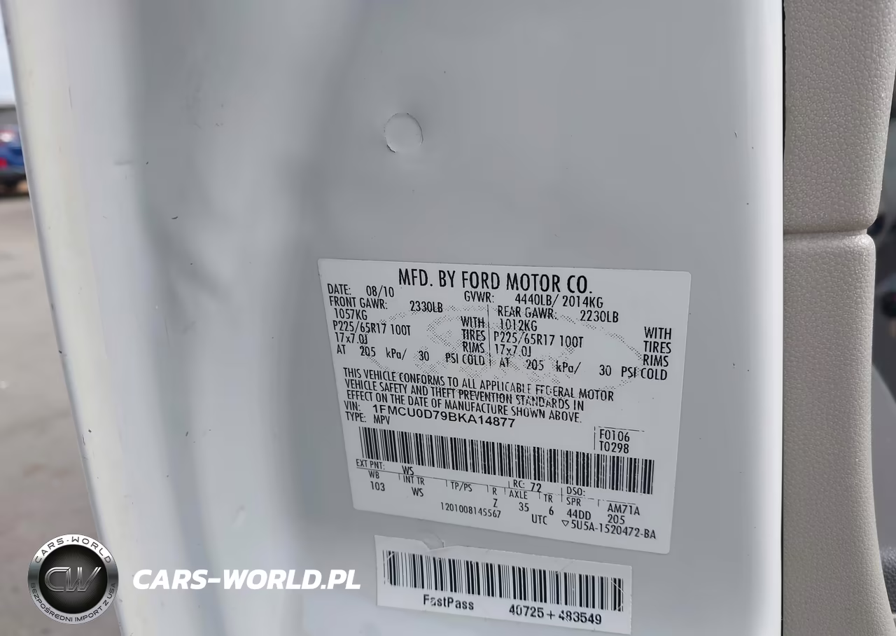2011 Ford Escape Xlt VIN:1FMCU0D79BKA14877 - 9