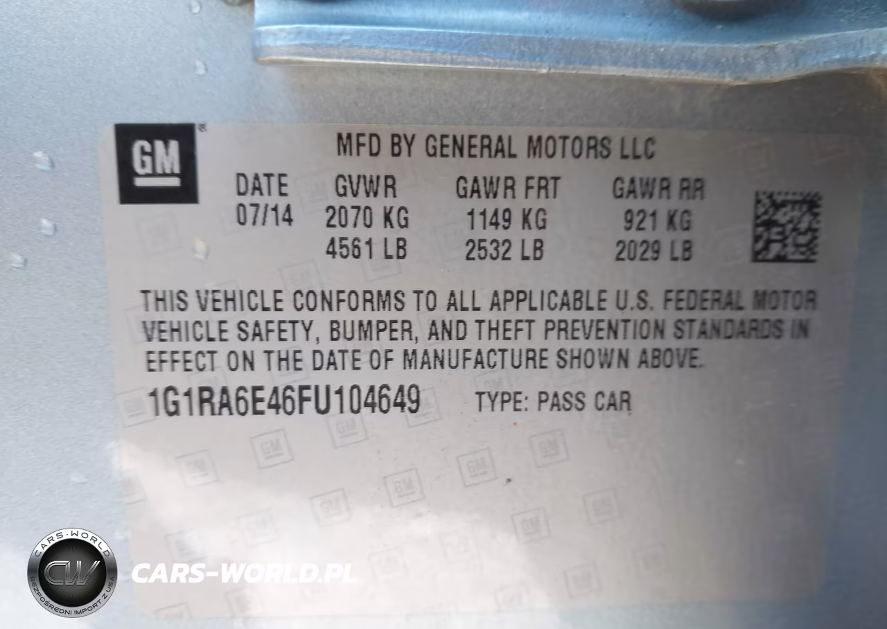 2015 Chevrolet Volt VIN:1G1RA6E46FU104649 - 9