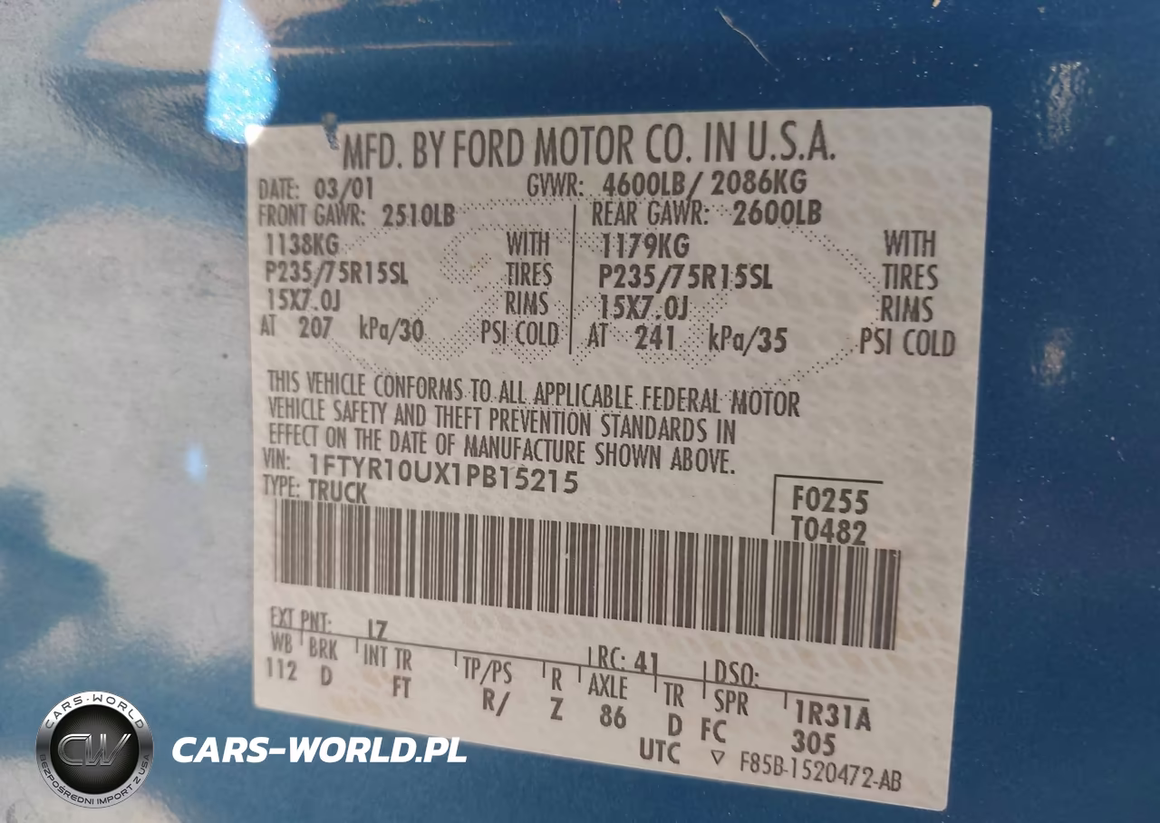 2001 Ford Ranger Edge-Xl-Xlt VIN:1FTYR10UX1PB15215 - 9