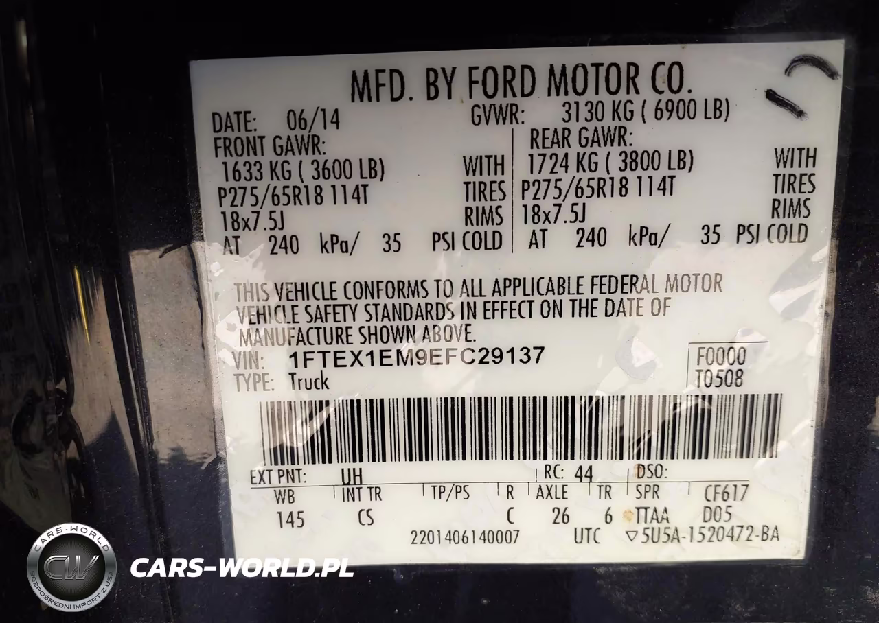 2014 Ford F-150 Stx VIN:1FTEX1EM9EFC29137 - 9