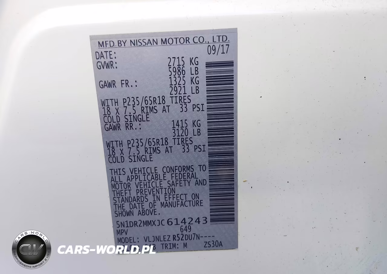 2018 Nissan Pathfinder Sv VIN:5N1DR2MMXJC614243 - 9