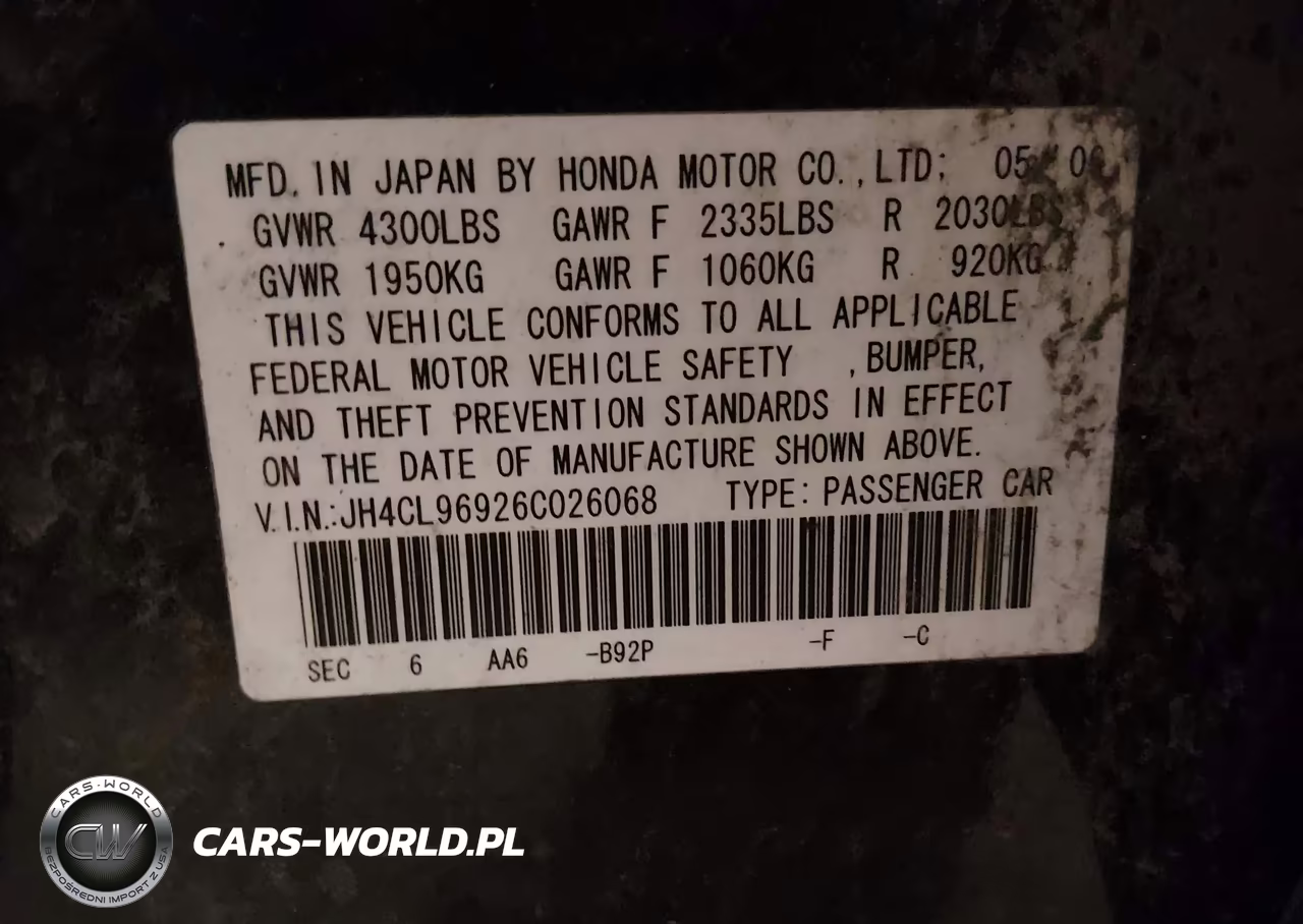 2006 Acura Tsx VIN:JH4CL96926C026068 - 9