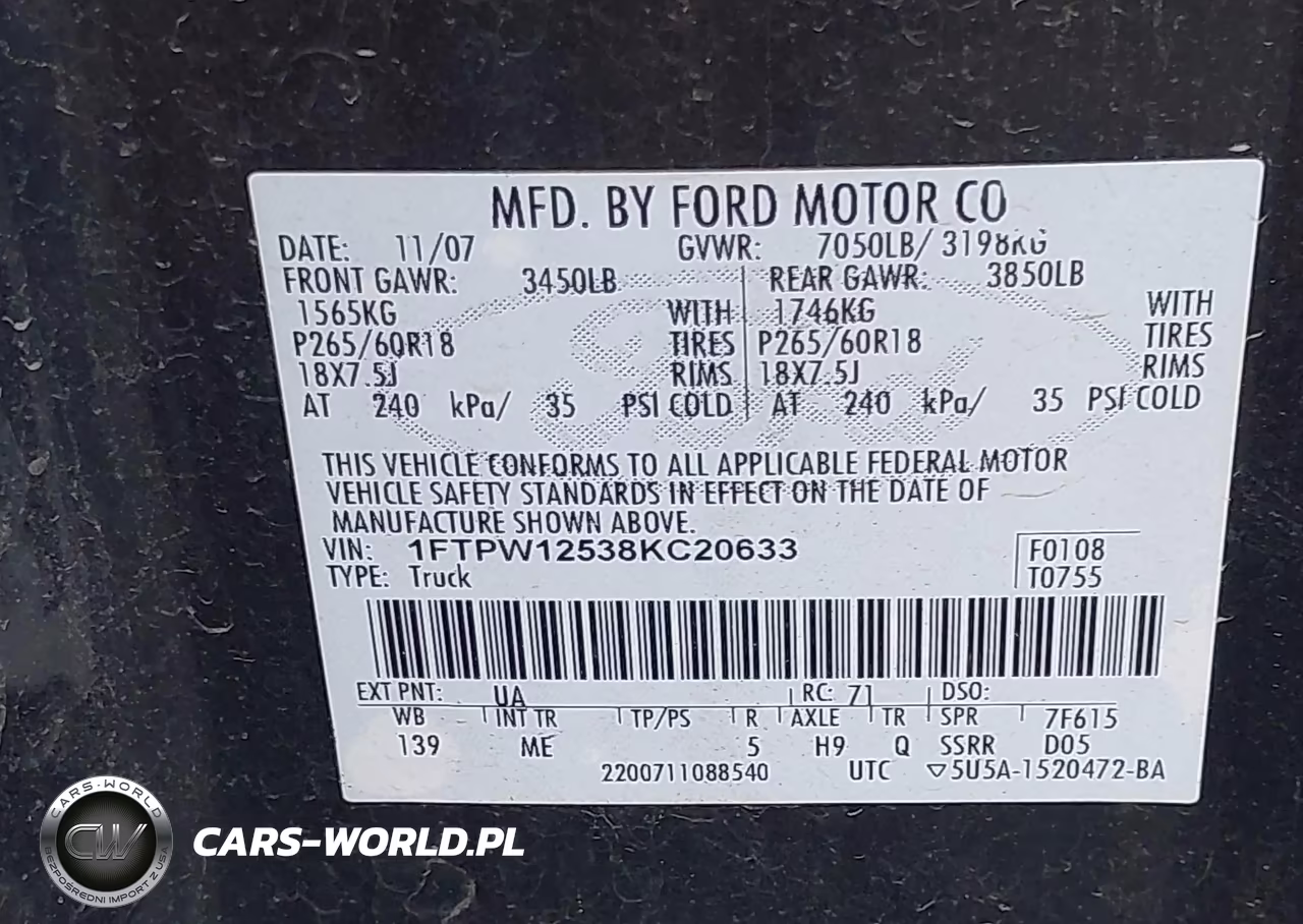 2008 Ford F-150 60Th Anniversary-Fx2-King Ranch-Lariat-Limited-Xlt VIN:1FTPW12538KC20633 - 9