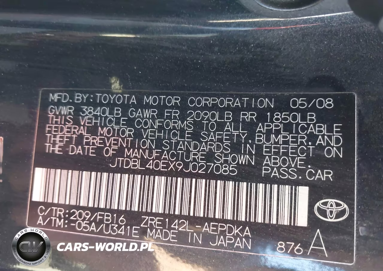 2009 Toyota Corolla Le VIN:JTDBL40EX9J027085 - 9
