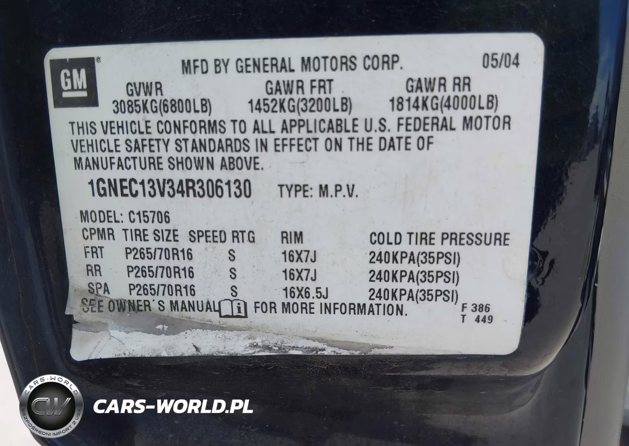 2004 Chevrolet Tahoe Ls VIN:1GNEC13V34R306130 - 9