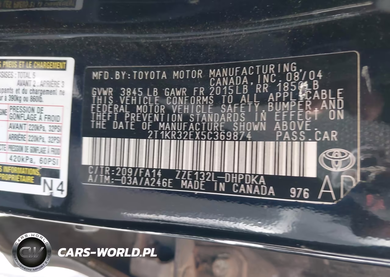 2005 Toyota Matrix VIN:2T1KR32EX5C369874 - 9