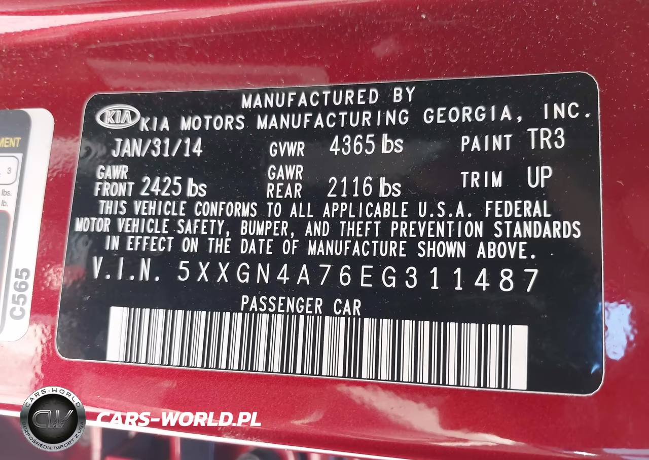 2014 Kia Optima Ex VIN:5XXGN4A76EG311487 - 9