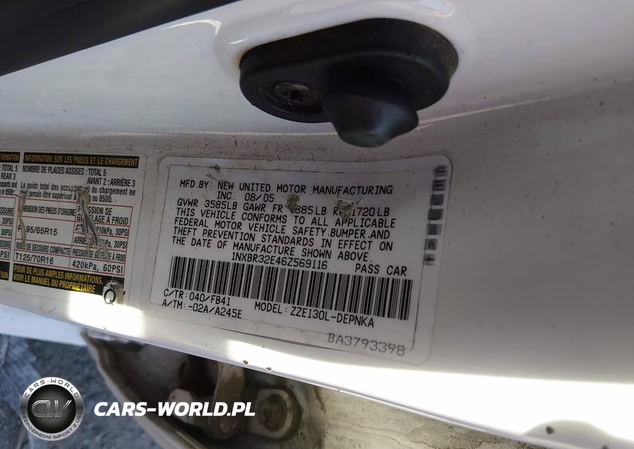 2006 Toyota Corolla Le VIN:1NXBR32E46Z569116 - 9
