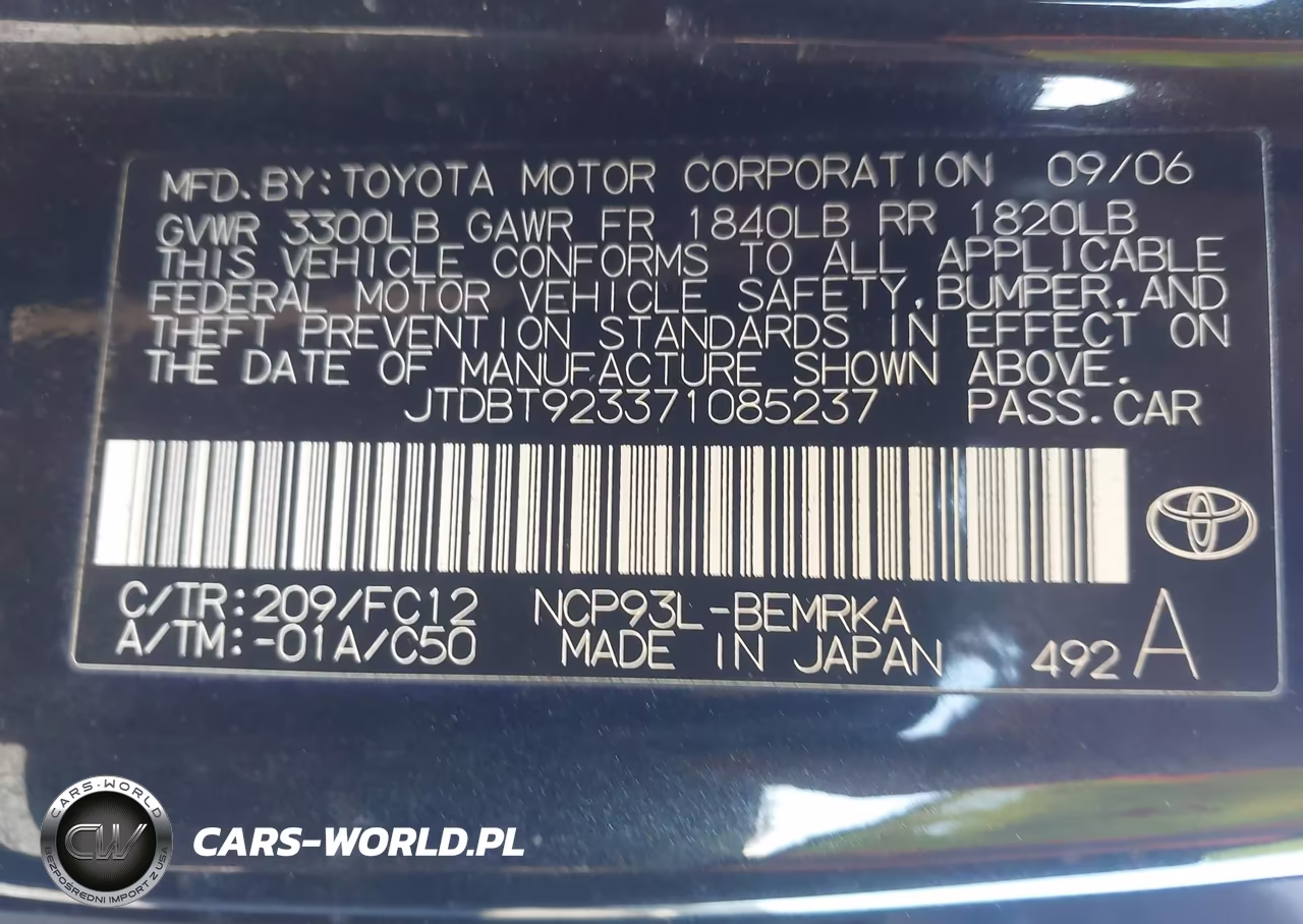 2007 Toyota Yaris VIN:JTDBT923371085237 - 9