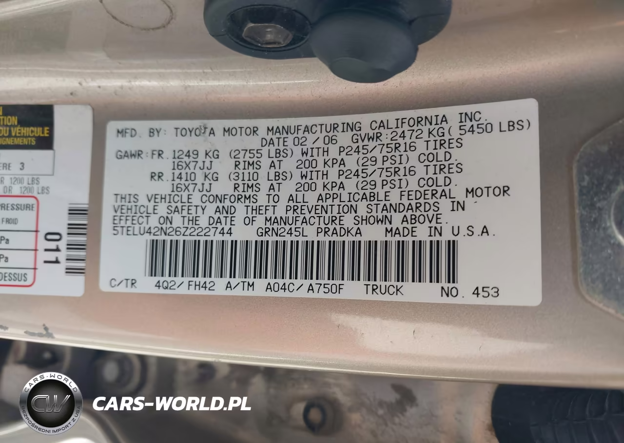 2006 Toyota Tacoma Base V6 VIN:5TELU42N26Z222744 - 9