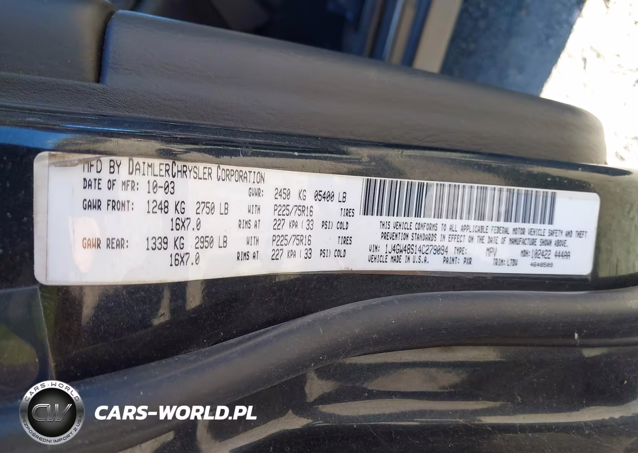 2004 Jeep Grand Cherokee Laredo VIN:1J4GW48S14C279094 - 9