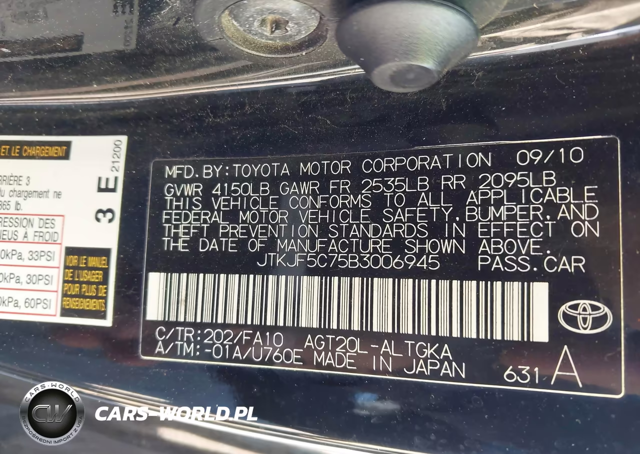 2011 Scion Tc VIN:JTKJF5C75B3006945 - 9