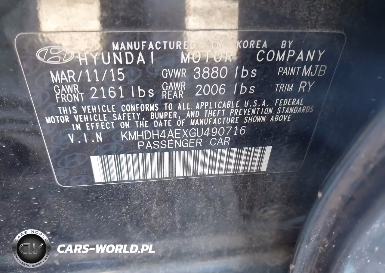 2016 Hyundai Elantra Value Edition VIN:KMHDH4AEXGU490716 - 9