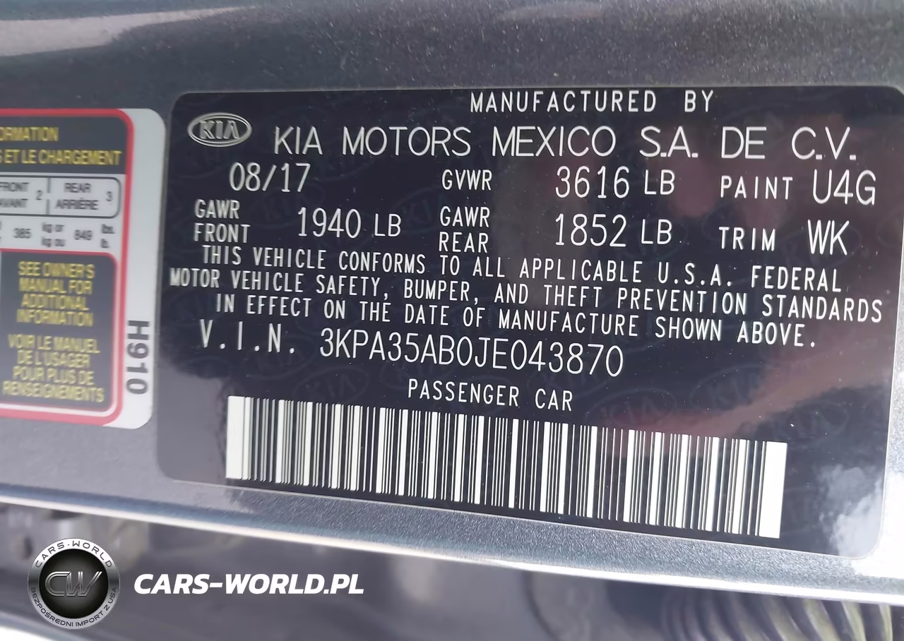 2018 Kia Rio Ex VIN:3KPA35AB0JE043870 - 9
