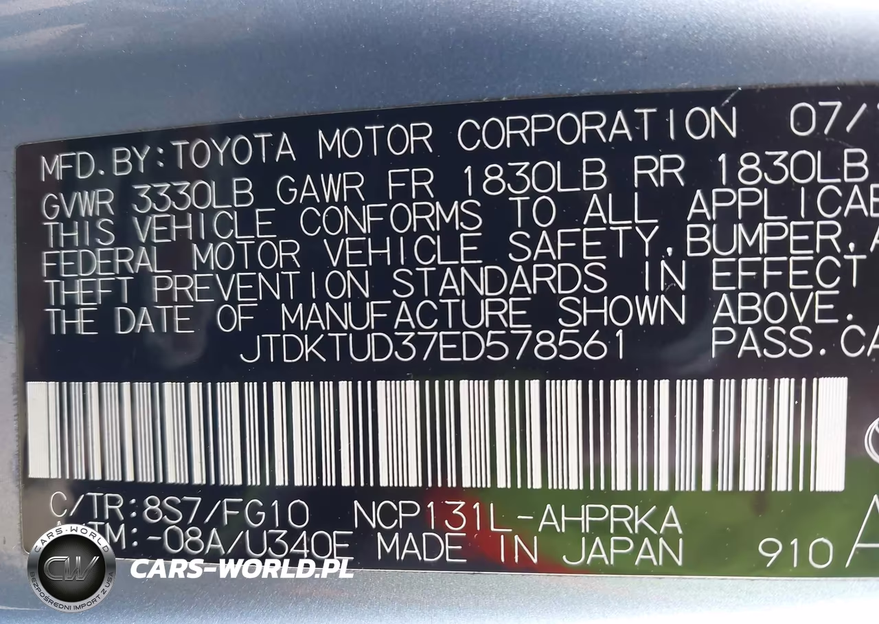 2014 Toyota Yaris Le (Tmc-Cbu Plant) VIN:JTDKTUD37ED578561 - 9