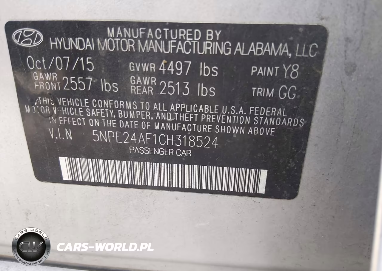 2016 Hyundai Sonata Se VIN:5NPE24AF1GH318524 - 9