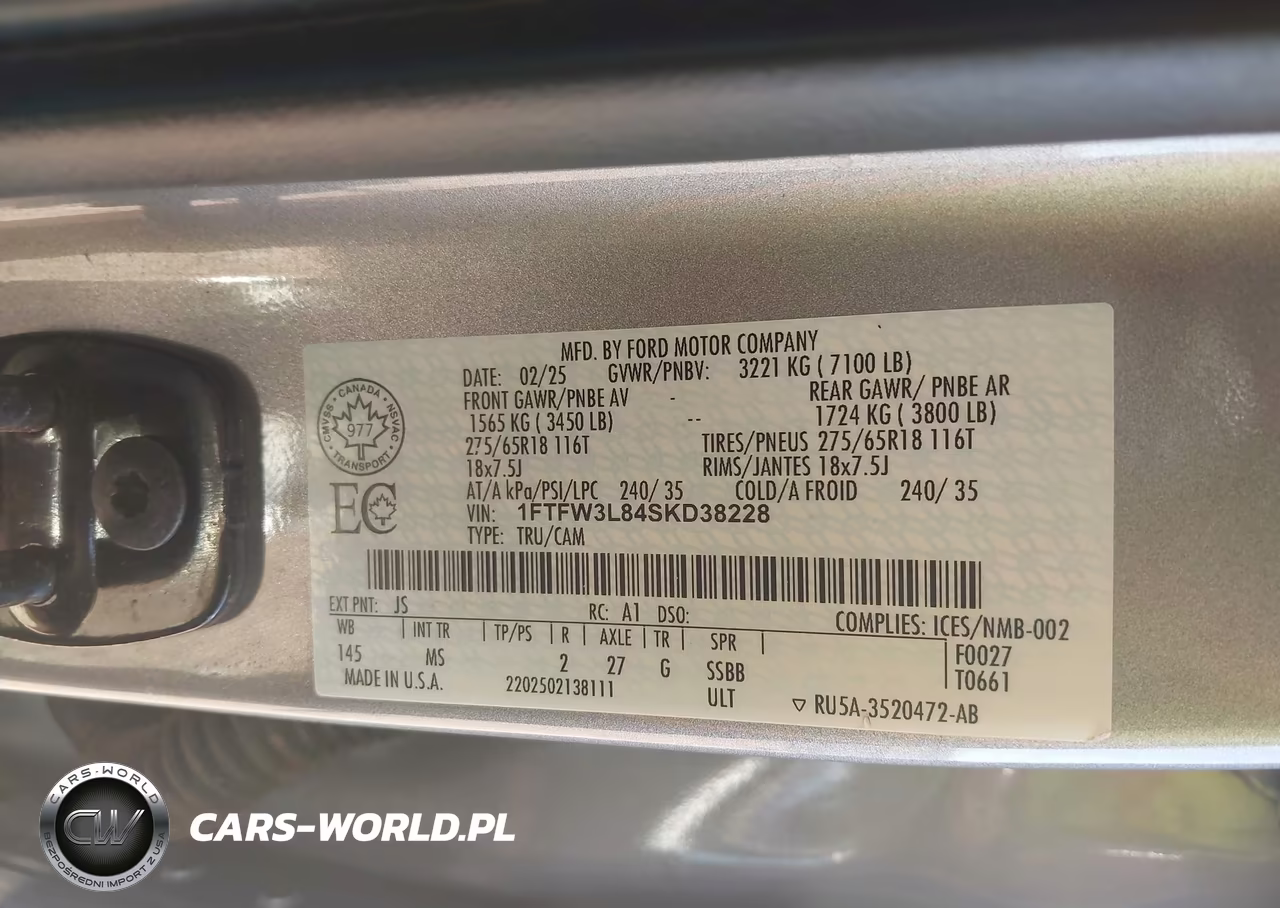2025 Ford F-150 Xlt VIN:1FTFW3L84SKD38228 - 9