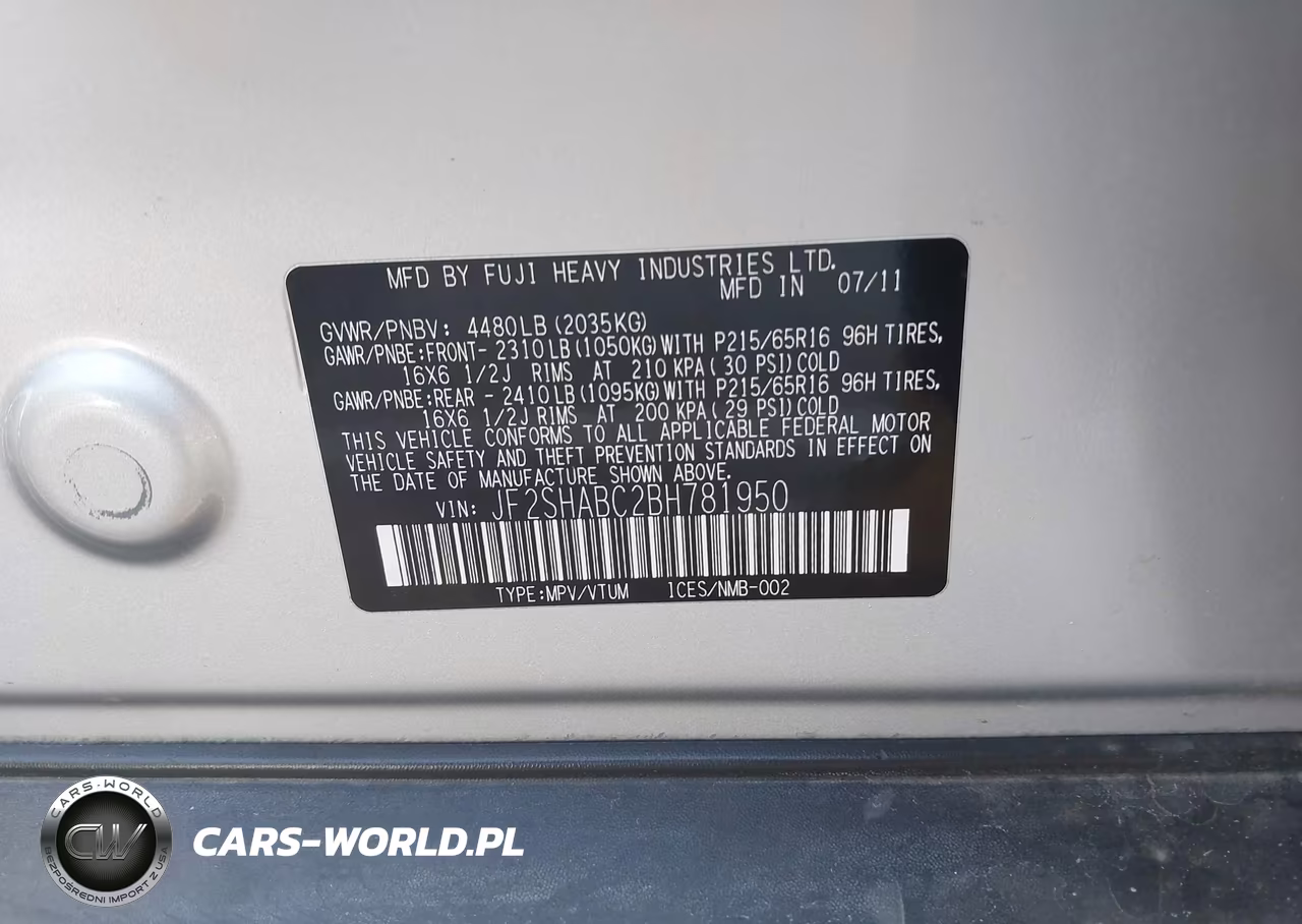 2011 Subaru Forester 2.5X VIN:JF2SHABC2BH781950 - 9