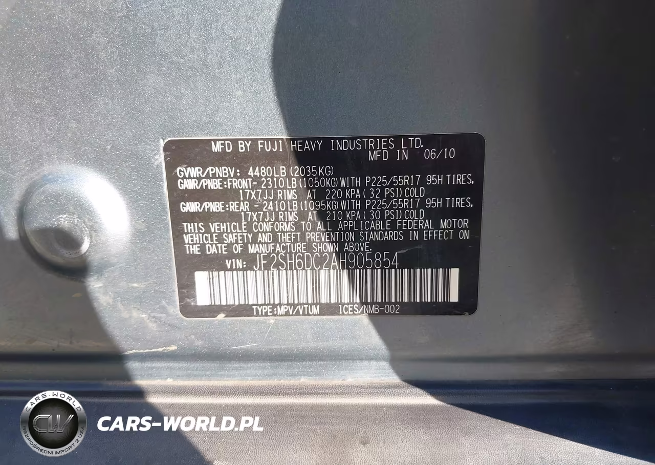 2010 Subaru Forester 2.5X Limited VIN:JF2SH6DC2AH905854 - 9