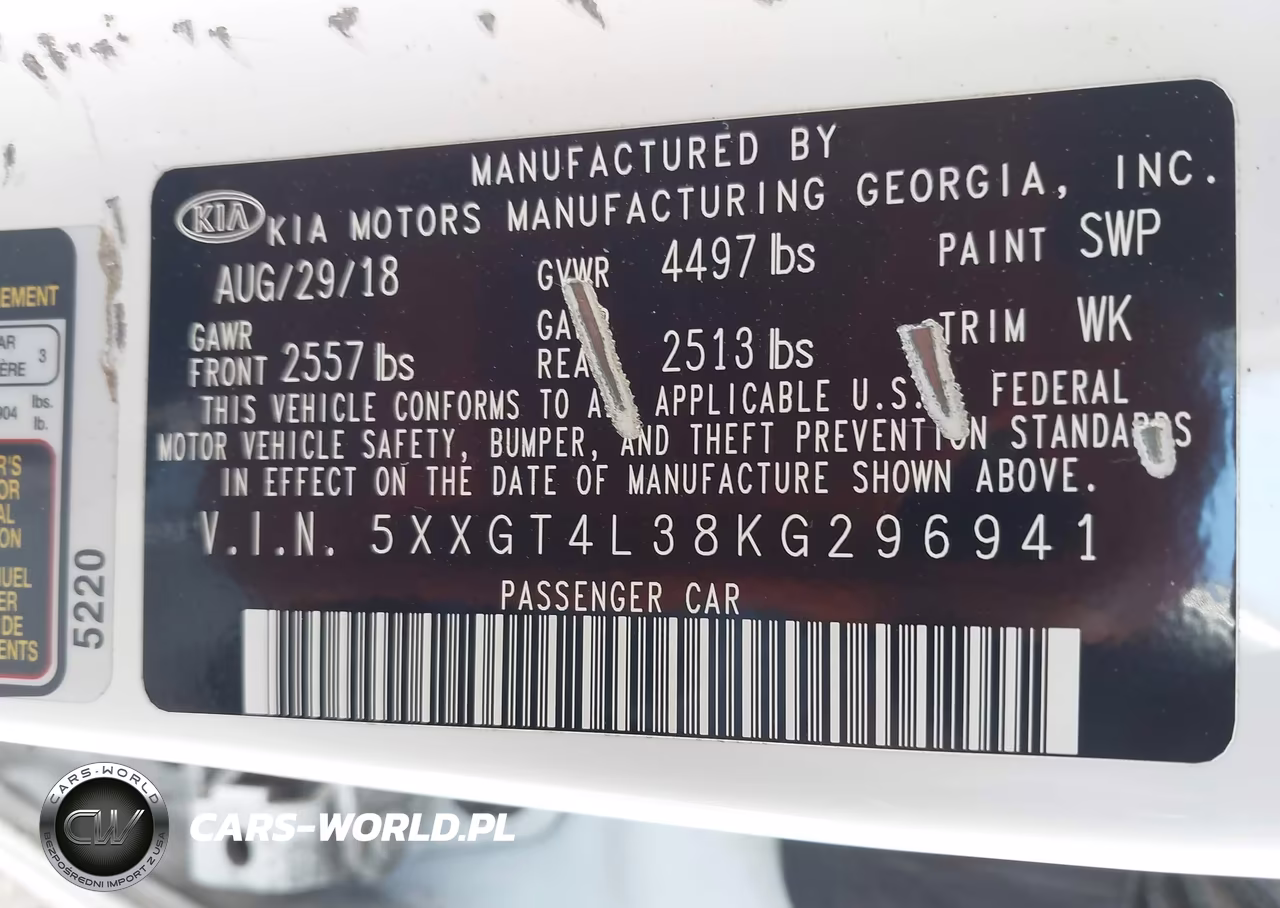 2019 Kia Optima Lx VIN:5XXGT4L38KG296941 - 9