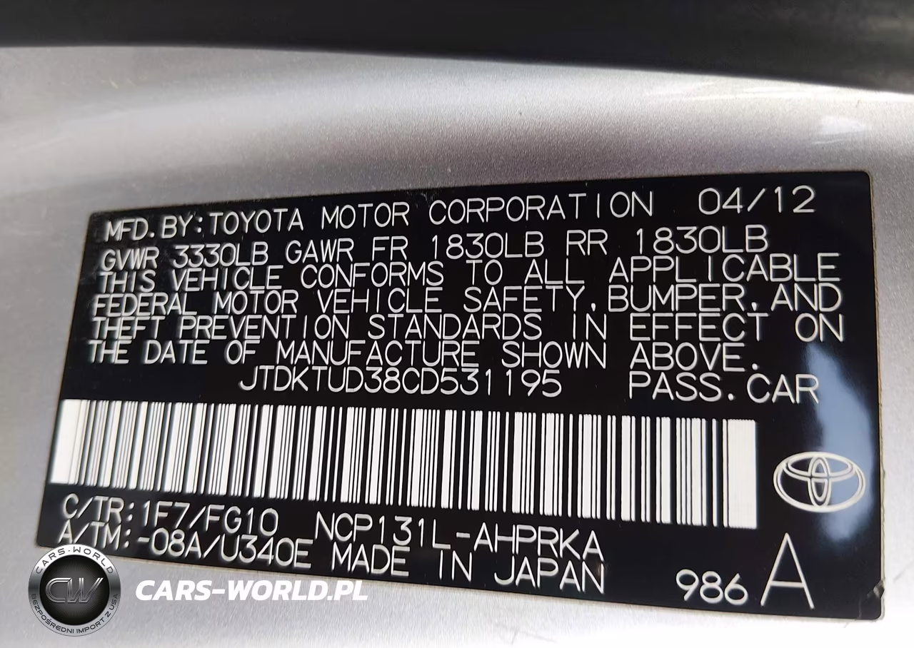 2012 Toyota Yaris Le VIN:JTDKTUD38CD531195 - 9