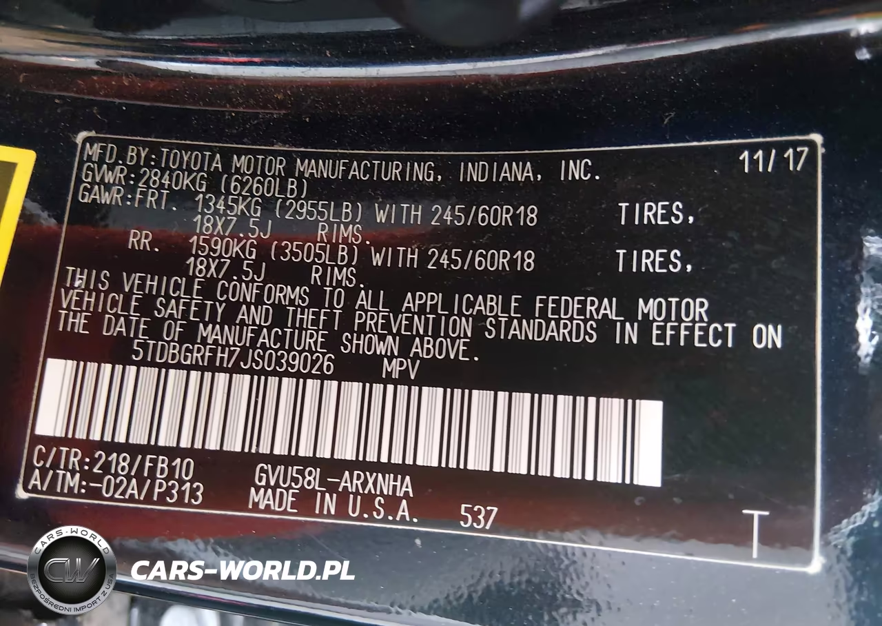 2018 Toyota Highlander Hybrid Le VIN:5TDBGRFH7JS039026 - 9