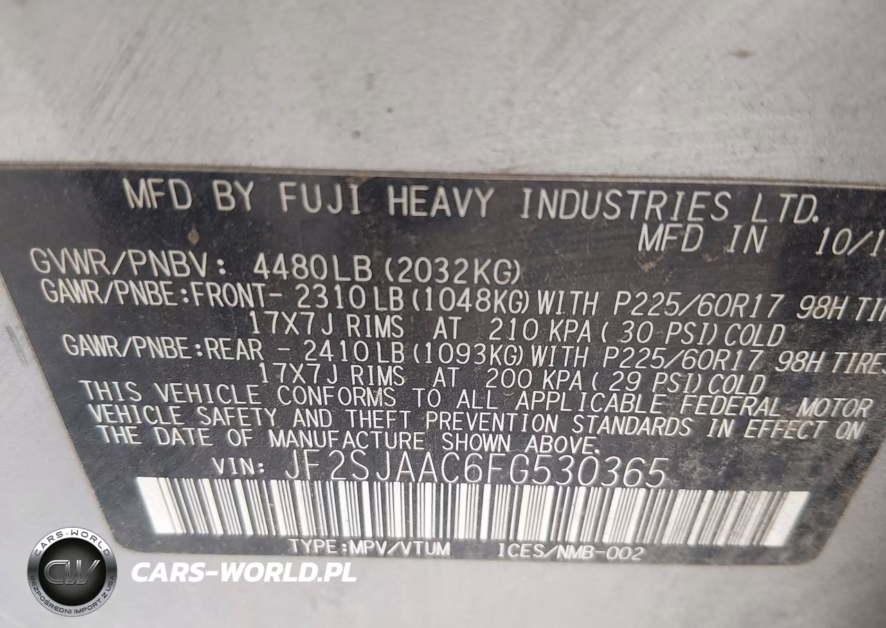 2015 Subaru Forester 2.5I VIN:JF2SJAAC6FG530365 - 9