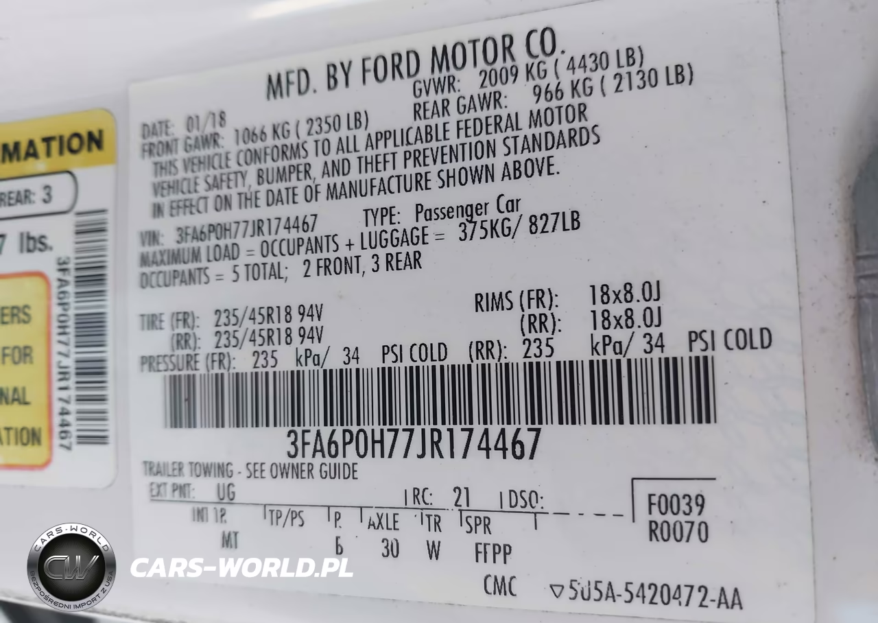 2018 Ford Fusion Se VIN:3FA6P0H77JR174467 - 9