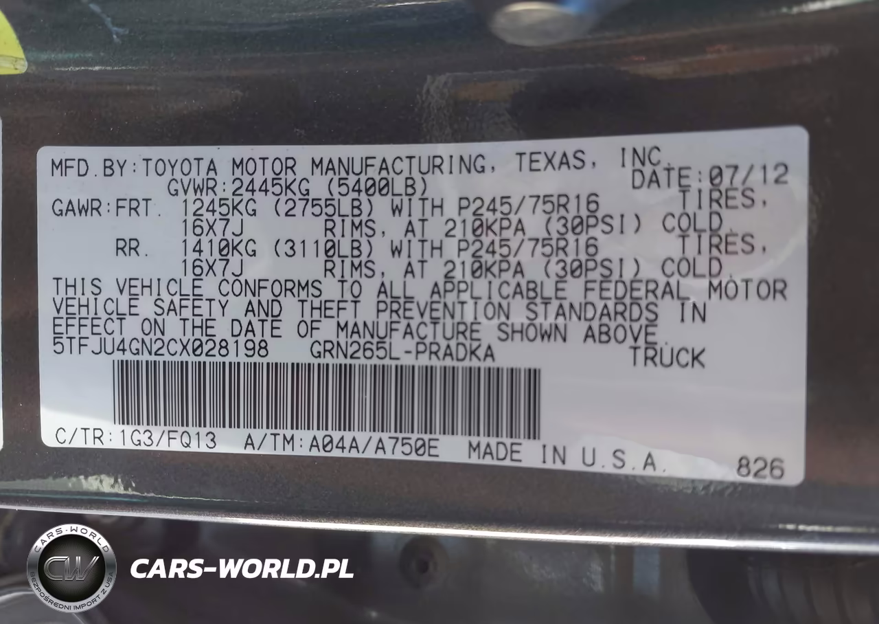 2012 Toyota Tacoma Prerunner V6 VIN:5TFJU4GN2CX028198 - 9
