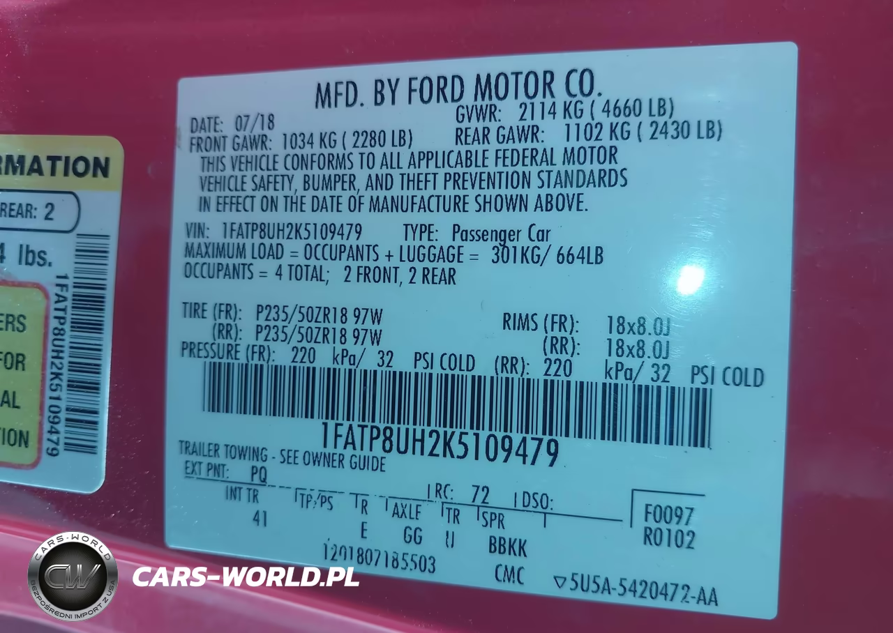 2019 Ford Mustang Ecoboost Premium VIN:1FATP8UH2K5109479 - 9
